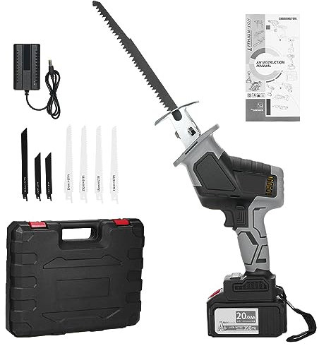 Irfora Sierra de sable 3000SPM velocidad de ralentí sierra de sable con 8 hojas de sierra para cortar madera, metal y PVC