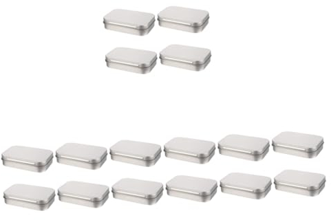 COHEALI 16 Stk Aufbewahrungsbox aus Weißblech Metallbehälter mit Deckel leeres Bonbonglas Blechbehälter mit Deckel USB-Stick-Boxen Quadrat Veranstalter Bonbonpastillen Container Zubehör