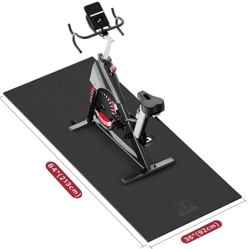 HAPBEAR Bodenschutzmatte Für Sportgeräte Fitnessgeräte - Hohe Dichte PVC, 213 x 92 cm x 6 mm Dicke, Bodenmatte Unter Laufband, Ellipsentrainer, Peloton Fahrradmatte