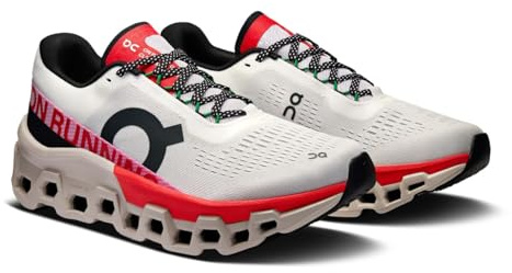 On Cloudmonster Damen-Sneaker, elfenbeinfarben/rot, 7.5