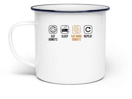 Generisch Comer Donuts Dormir Comer Más Donuts Repetir Donut Maker Donut - Taza de Esmalte, Blanco, EinheitsgrÃÃ e