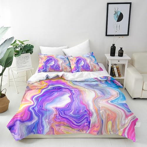 ANHOPE Marmor Bettwäsche 200x220 cm & 2 Kissenbezüge 80x80 cm