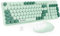 Globalsades Wireless Keyboard and Mouse Combo, 2.4 GHz, Membrane, QWERTY, Windows, Mac, Laptop, Tablet, Green