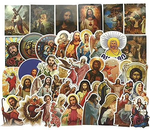 Tsffae 68 Teile/Satz Jesus Aufkleber Für Koffer Skateboard Laptop Gepäck Kühlschrank Telefon Auto Styling DIY Aufkleber Aufkleber