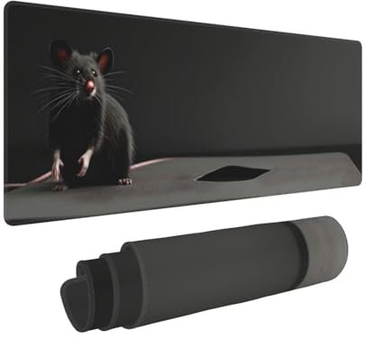Grand tapis de souris de jeu 700x400x3mm XXL Multifonction Mouse Pad, avec bords cousus, base en caoutchouc naturel antidérapant durable tapis de clavier Souris noires Tapis de Bureau pour Gamer E-267