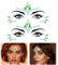TAXTYHRE Glitzersteine Gesicht, 2 Stück Glitzer Gesicht Edelsteine, Glitzer Steine zum Aufkleben Gesicht, Strasssteine Temporäre Tattoos für Halloween, Karneval, Musikfestival, Parties(Grün)