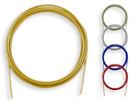 TRAINLIKEFIGHT | Comba CrossTraining | 3m | Cable Ajustable y Ligero - 179g | Cuerda Saltar | Boxeo | Cuerda CrossTraining | Comba Saltar (GOLD)