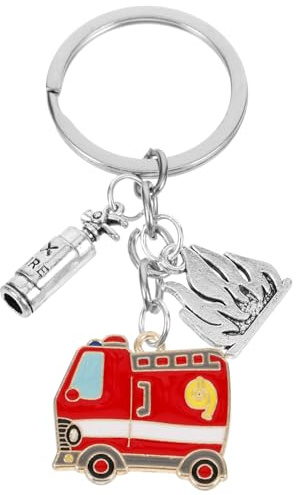 Holibanna Silber Feuerwehr Schlüsselanhänger aus Metall für Schlüssel