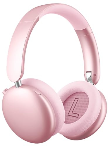 Wentronic Y06 Noise Cancelling Headphones,58H Playtime and 5 EQ Music Modes Wireless Over Ear Bluetooth Headphones with Microphone,Lossless Audio,Multipoint Connection,Foldable,Lightweight,Pink