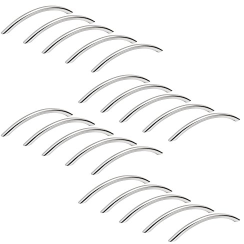 Emuca 9164951 Griffe für Möbelstück Durchmesser Ø10mm, CC 256mm, Stahl, Nickel satiniert, 20 Stück