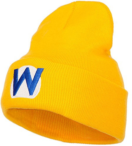 e4Hats.com Mario Luigi Wario Waluigi Bestickte Long Beanie, gelb, Einheitsgröße