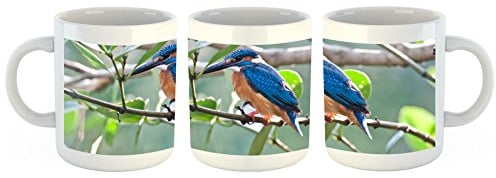 Unified Distribution Kleiner Eisvogel auf AST - Tasse mit Motiv Bedruckt, 300ml C-Henkel. Tolles Geschenk für Büro, Küche, Geburtstag, Lieblingstasse zum Frühstück