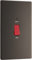 BG Electrical Large Cooker Control Switch Unit with LED Power Indicator, Double Plate, Double Pole, Screwless Front Plate, Premium Flatplate, Black Nickel, 45A, FBN72