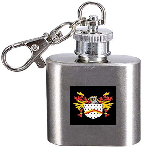 Bucher Family Crest Flachmann mit Namenswappen, 28 ml