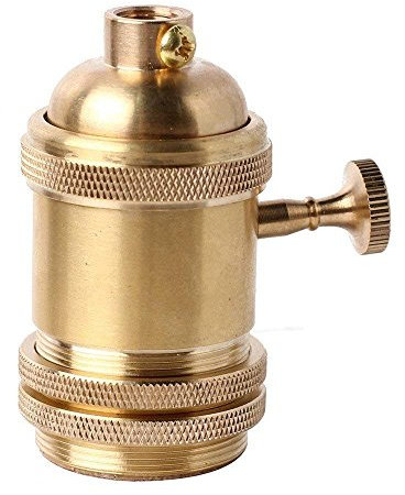 Karriter Culot de Lampe avec Interrupteur en Cuivre Laiton Vintage Douille Support pour Rétro Edison Style Ampule E27