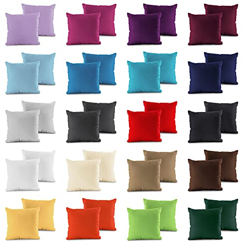 2er Pack Jersey Kissenbezug mit Reißverschluss 100% BW 160 Gr/m² Kissenhülle, Farbe:Orange, Größe:80 x 80 cm