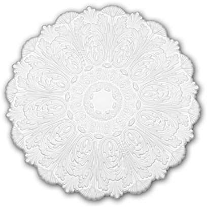 PRO[f]home® - Ceiling Rose 156055 Ceiling Decoration Medallion Rosette Decorative Element Rococo Baroque Style White Ø 75.2 cm Profhome