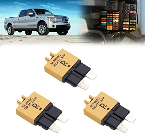 parts PTT T3 fusible de reinicio manual ATC/ATO 28 V CC 5 A disyuntor de fusibles en línea para coche y barco – juego de 3 unidades