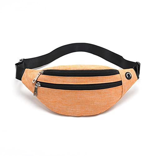YUNGHE Bauchtasche für Männer & Frauen – wasserdichte Hüfttasche mit verstellbarem Riemen für Reisen, Sport, Laufen., Orange-02, Einheitsgröße