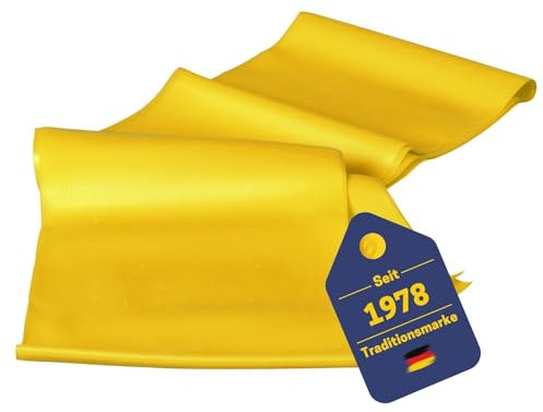 Best Sporting TPR-Gymnastikband I Hochelastischer Fitnessband in Stärke leicht I 2 m I Farbe gelb I Theraband I Sport Gummiband I Für Training zu Hause, Pilates und Yoga