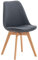 CLP Esszimmerstuhl Linares Kunststoff I Stoff I Samt I Cord I Lederoptik I Lehnstuhl Mit Holzgestell, Farbe:dunkelgrau, Material:Stoff