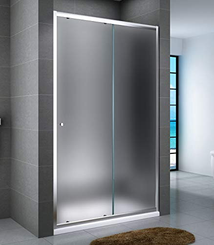 Yellowshop - Box Doccia Porta Nicchia Bagno Cm 100 110 120 130 140 150 160 170 Anta Scorrevole - Alluminio Cristallo Trasparente/Opaco 6mm, H Cm 190 Smart (Cm 110, Cristallo 6mm Puntinato Opaco)