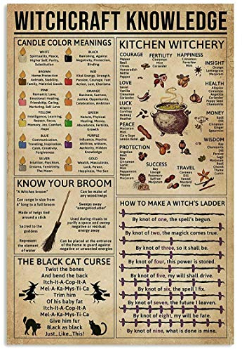 Inga Witchcraft Witchery Wissen Poster Lustiges Geschenk für Hexenliebhaber Wanddekoration Metallschild Poster 20,3 x 30,5 cm