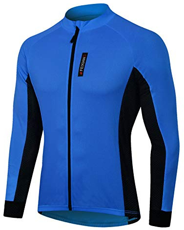 MEETWEE Herren Radtrikot, Langarm Fahrradtrikot Reißverschluss Fahrradbekleidung Radshirt Fahrradshirts für Männer, Atmungsaktive Cycling Jersey Schnell Trocknen Radsport Bekleidung