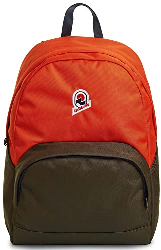 INVICTA ORIK COLORBLOCK Rucksack aus nachhaltigem Stoff, Praktisch & Unisex, Leicht, kompakt, mit Laptopfach, Büro, Reise, Arbeit, Fahrrad, Backpack, Daypack, italienisches Design, orange/grün