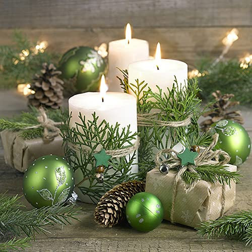 Servietten Weihnachten 20 Servietten Kerzen und Weihnachtsdekoration | Winter | Weihnachten | Tischdeko 33x33cm