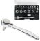 Sharden Set di 28 mini cricchetti da 1/4 con cacciavite ad angolo retto e punta con set di bussole metriche, chiave a cricchetto piccola a 72 denti, cacciavite offset a basso profilo, cricchetto tozzo