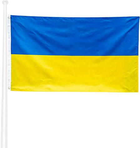 KliKIl Ukraine flagge 90x150cm - ukrainisch Flagge Fahnen Fanartikel Wetterfeste ukrainisch Nationalflagge mit Messingösen leuchtenden Farben und UV-beständig für den Außenbereich Ukraine