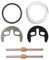 Sistema de tornillos para grifería de lavabo, 1 juego, con tornillos M6 de 80 mm, para grifería monobloque de lavabo y fregadero, incl. placa circular cromada, placa de fijación de herradura, arandela