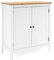 Homestyle4u 2125, Kommode Sideboard Weiß Holz Schrank Wohnzimmerschrank Flurschrank Anrichte mit 2 Türen