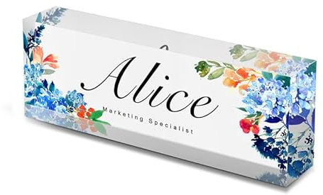 Bivei Placa de nombre de acrílico personalizada para escritorio Placas de nombre de escritorio personalizadas con nombre y título, decoraciones de escritorio para mujeres Decoración de oficina