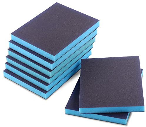8 Stück 220 Körnung Schleifschwamm, Jamiikury Schleifblöcke waschbar und wiederverwendbar, nass und trocken Schleifpapier Schwamm für Holz Metallmöbel Farbe und Trockenbau