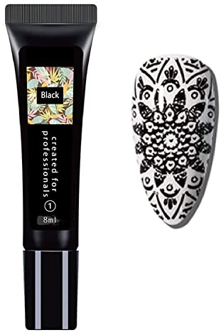 JAWSEU Stamping Nail Polish, 8 Farben Stamping Gel Nagellack, UV LED-Gel-Nagellack für Nagel-Stempelplatte, DIY Nail Art Nail Stamping Nail Gel für Nagel-Design