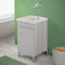 Mobile lavatoio Lavanderia 45x50 cm in Legno Montato con Vasca in Ceramica, con strofinatoio Integrato, Completo di Kit sifone e piletta (Grigio)