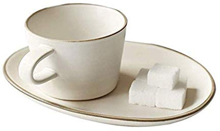 Tasse à Café et Soucoupe Céramique Vintage, Grès Timbale Tasse Petit Déjeuner, Maison Cuisine Bureau