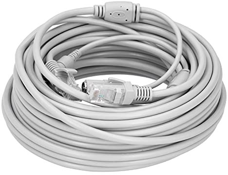 Tefola Ethernet-Kabel, tragbares Ethernet-Kabel, 2-in-1-Netzteil, Netzkabel für IP-Kamera, NVR, CCTV-System (30 m)