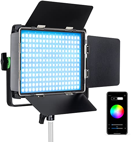 VILTROX 30W RGB LED Video Light Panel with APP Control 360° Full-Color Dimmable Bi-Color 2800K~6800K Photography Light with U Bracket and Barndoor Video Lighting CRI97+ for Gaming/Streaming/YouTube