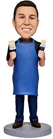 mydedor Benutzerdefinierte Bobble-Heads Figur Puppe, männlicher Maler benutzerdefinierte Wackelkopf, Wackelkopf Figuren Handgemachte personalisierte Skulptur Geschenk für Mann