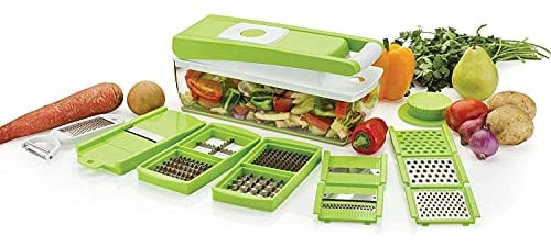 Grattugia in plastica multiuso per frutta e verdura, verde