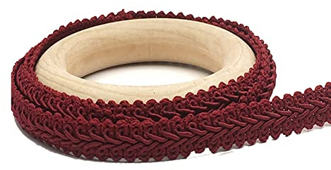 Yurosiay 10 m × 1,2 cm ribete de posamento, multicolor hechos a mano, ribetes trenzados vintage, cordón giratorio, cinta de encaje trenzado, borde de tela para coser, vino tinto