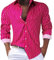 Chemise à manches longues rayée à rayé pour hommes printemps et automne Chemise Homme Manches Courtes Rose