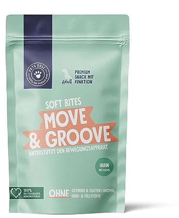 Pets Deli Move & Groove Gelenk Snack für Hunde – Unterstützt Gelenke & Knochen – mit Glucosamin & Grünlippmuschel (300g)