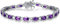 FANCIME Tennisarmband Damen 925 Sterling Silber Amethyst Tennis Armband Geburtsstein Geschenk Schmuck für Damen Mädchen, Länge 19 cm