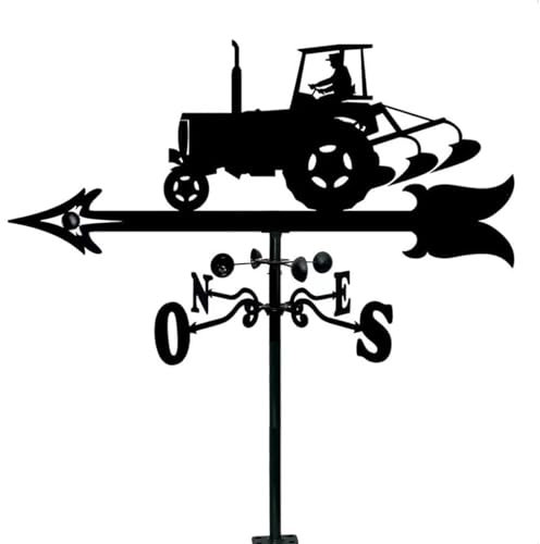 PMMCON Wetterhahn Für Gartenhaus Wetterhahn Für Garten Wetterfahne Traktor Windrichtungsanzeiger Verstellbare Halterung Einfach Zu Verwendende Dachdekoration