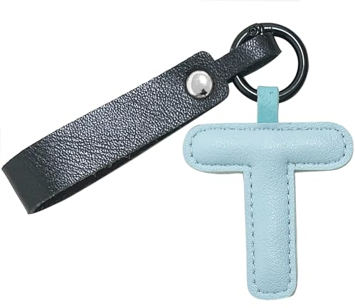 CTNUOBEE Leder-Buchstaben-Anhänger für Schlüsselanhänger, Alphabet-Initialen-Anhänger, dicker Buchstaben-Anhänger für Frauen, Schlüsselanhänger, Zubehör, personalisiertes Geschenk (T), Braun