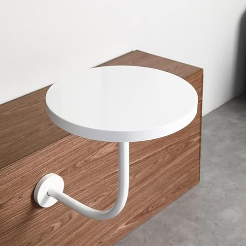 Gaommini Weißer runder Beistelltisch, Wandmontage, Cocktail-Bartisch, Pub-Bistrotisch mit Metallrahmen, Esstisch, Couchtisch für Küche, Wohnzimmer (Size : 40x40x45cm)